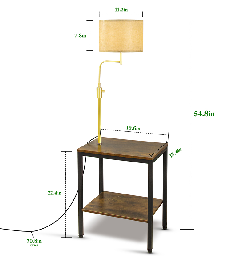 04 Floor light with desk Amber