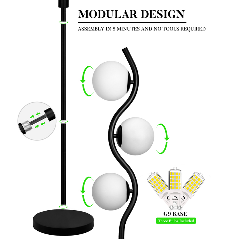 26 S style Floor Lamp Black