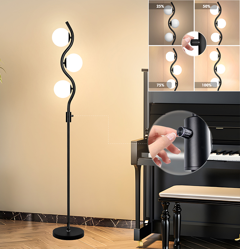 26 S style Floor Lamp Black