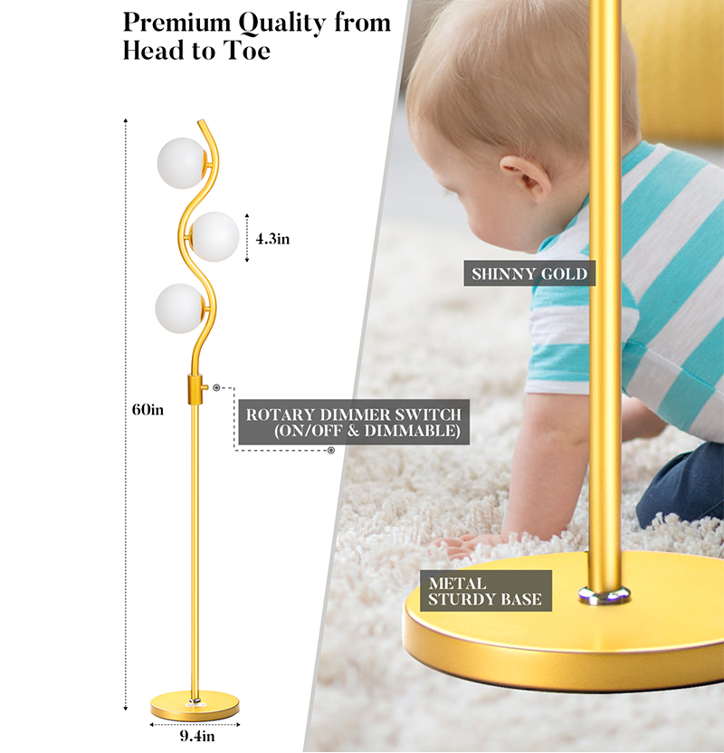 26 Style Floor Lamp Gold