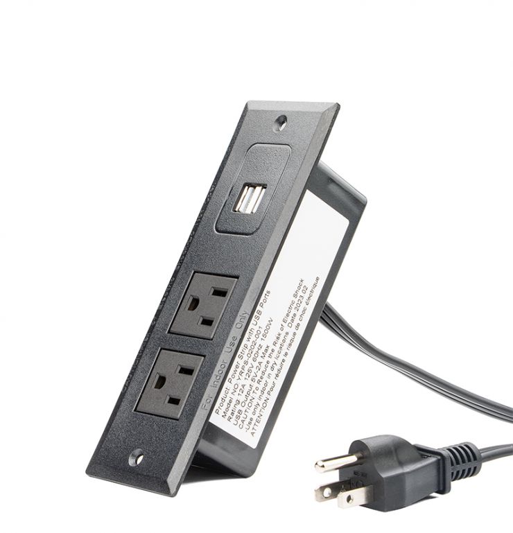 Power Strip 2 Outlet + 2 USB