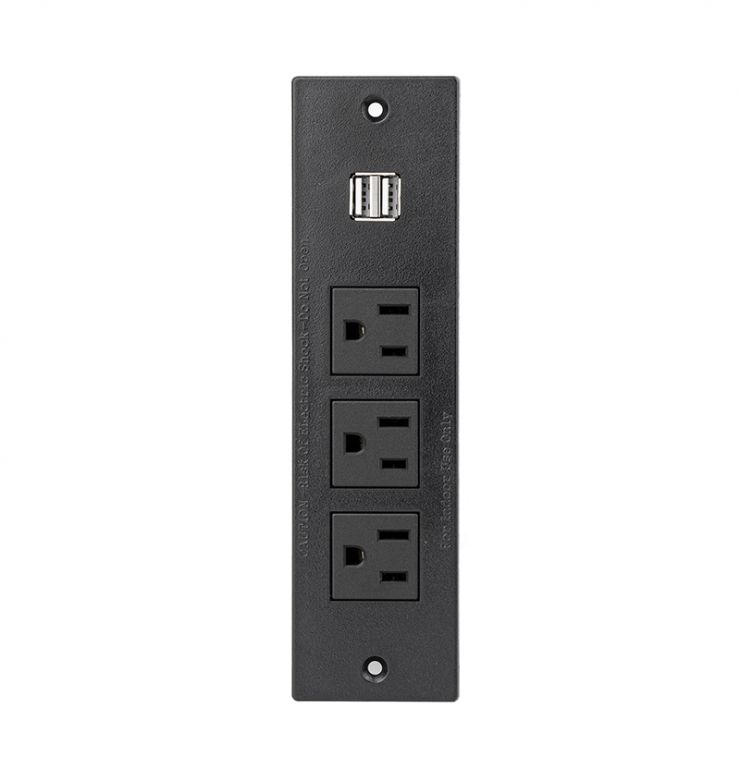 Power Strip 3 Outlet + 2USB